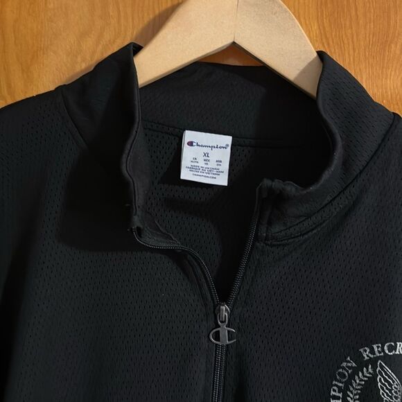 Champion Track Jacket Mens XL Black Mesh - Picture 3 of 3